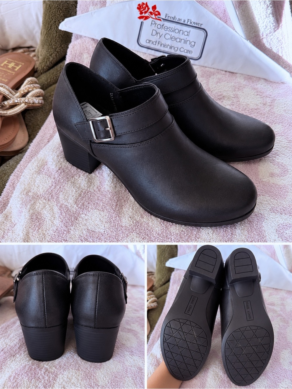 Black Rivet Marla Mary Jane Block Heel Booties | Women’s Size 8 | Classic Work